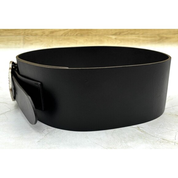 BA&SH Wide Cow Leather Belt Black Noir 1544-5144 Made in Italy US 29.5 Sm/Md EUC - Picture 4 of 16